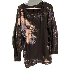 Free People Black and Purple Sweatshirt